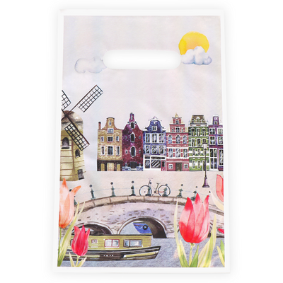 Klika -  Tas | Tulp | Gerecycled LDPE | gestanste handgreep | 20x30cm | draagtas | 1000 stuks