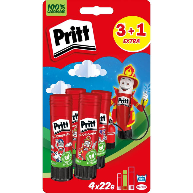 Pritt - Barra adhesiva original, 22 g, 3+1 gratis, en blister