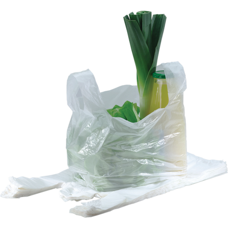 Klika -  Tas | Geblokt | HDPE | 50x 15x80cm | hemddraagtas | wit | 250 stuks