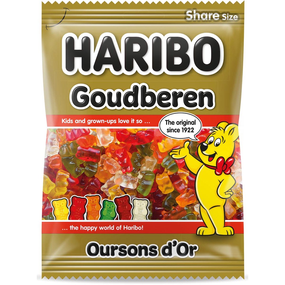 Haribo - ositos dorados dulces, bolsa de 185 g