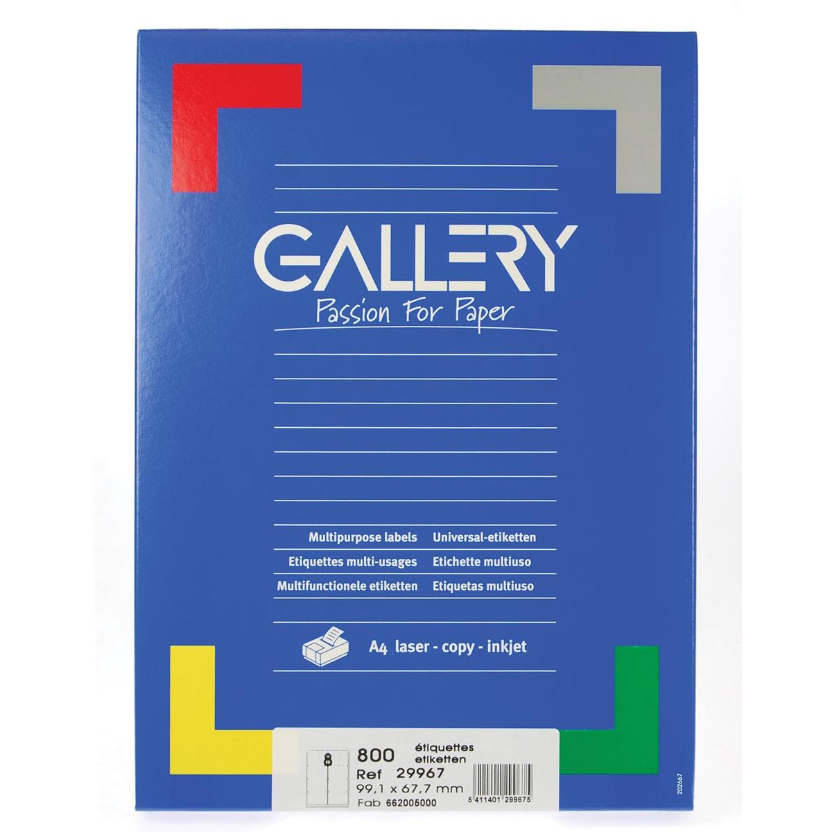 Galerie – weiße Etiketten, 99,1 x 67,7 mm (B x H), runde Ecken, Box mit 800 Etiketten