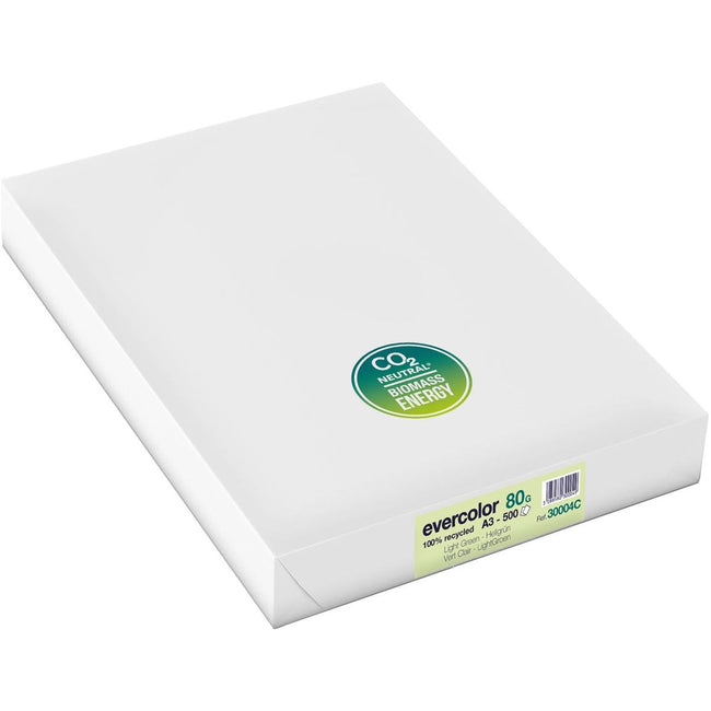 Clairefontaine - Evercolor gekleurd gerecycleerd papier, A3, 80 g, 500 vel, lichtgroen