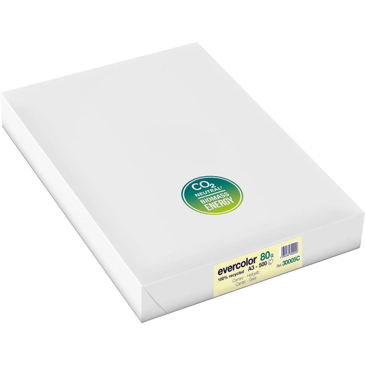 Clairefontaine - Carta riciclata colorata Evercolor, A3, 80 g, 500 fogli, gialla