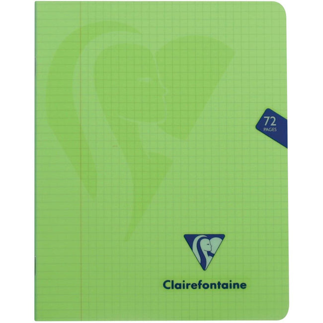 Clairefontaine - mimesys notebook for ft A5, 72 pages, cover in PP, checked 5 mm, assorted colors