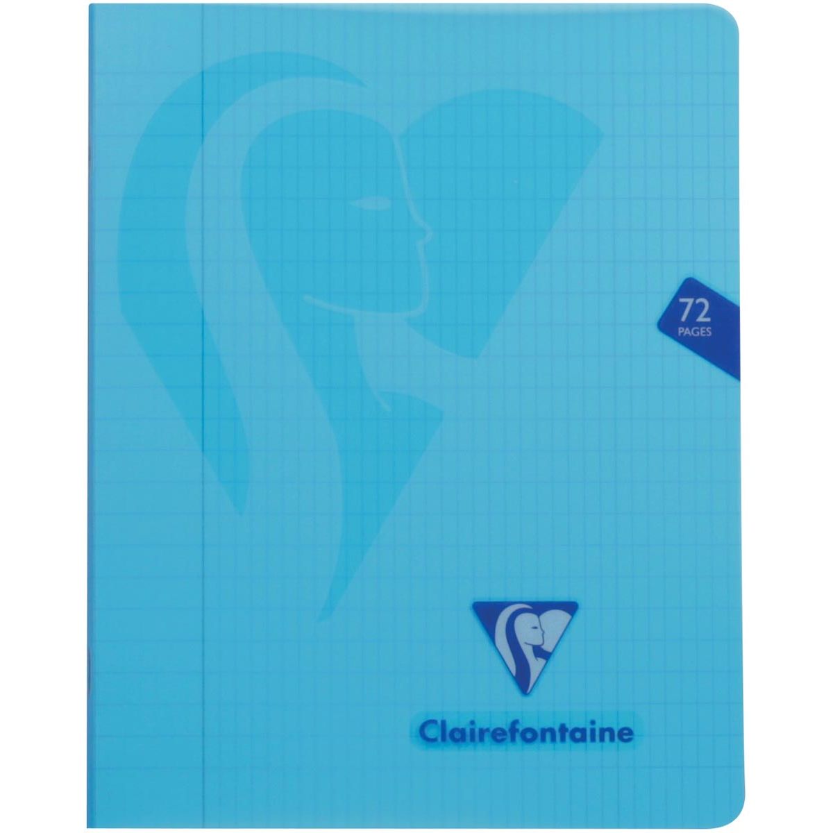 Clairefontaine – Mimesys-Notizbuch für A5, 72 Seiten, PP-Einband, kariert 4 x 8, verschiedene Farben