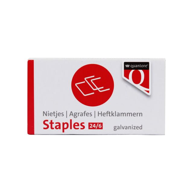 Quantore - Staples 24/6 galvanisé | Omdoos une pièce à 5 boîtes x 1000