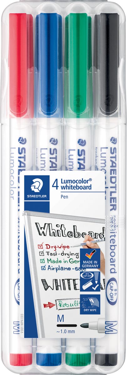 Staedtler - Whiteboard marker 301 round assorted 1mm 4 pieces