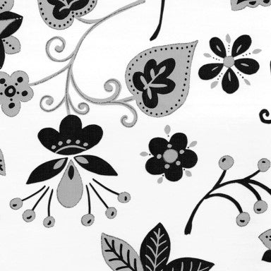 Klika - Cadeaupapier - Geschenkpapier - Flowers black and silver 30 cm