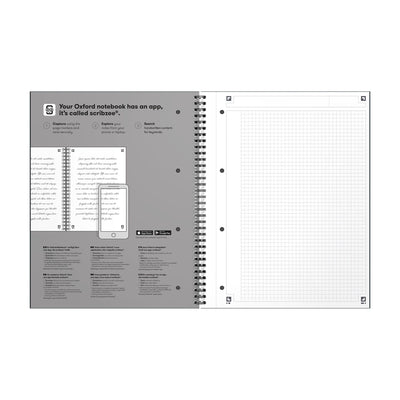 Oxford -  Spiraalblk oxf international notebk a4+ rt 5x5 zw | 5 stuks