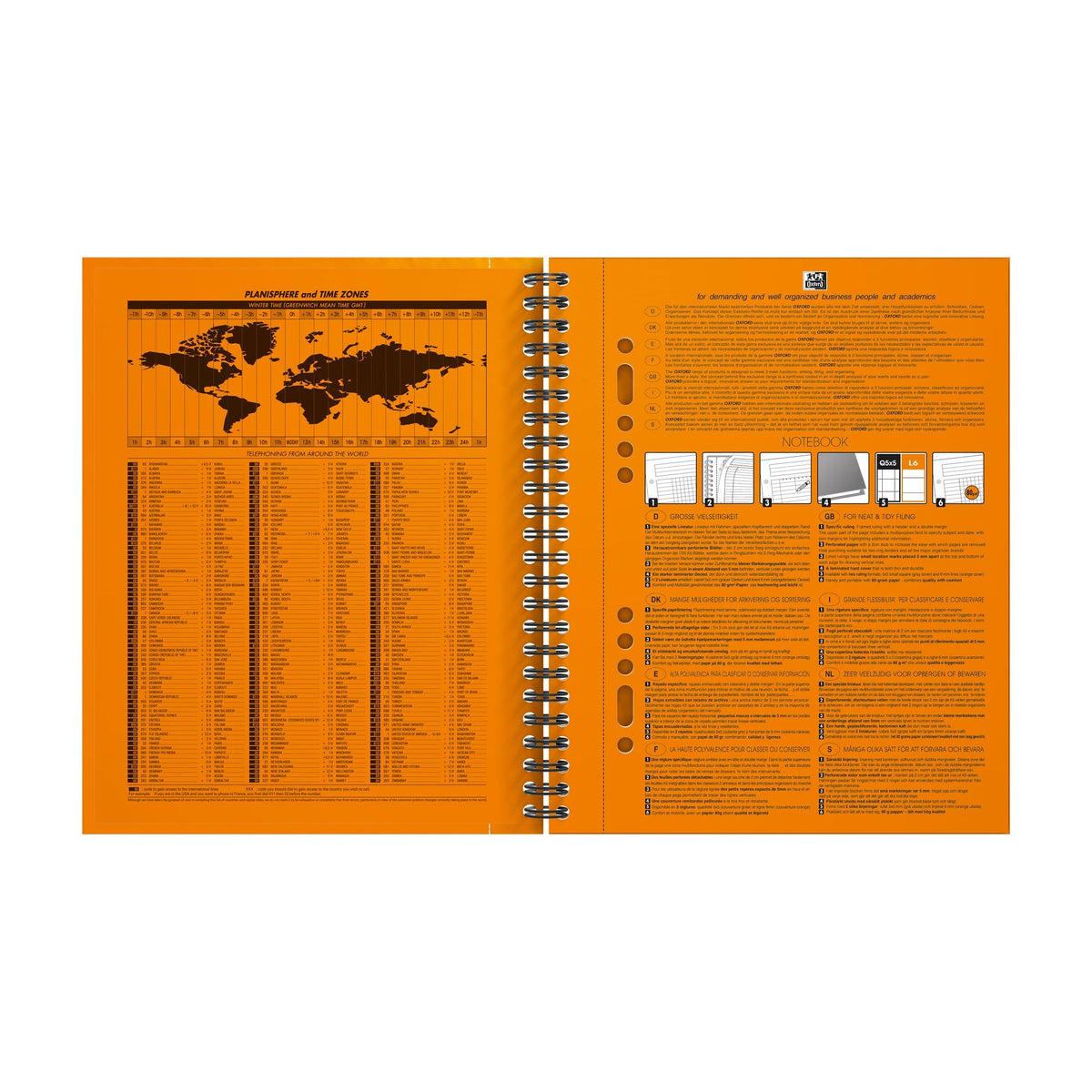 Oxford -  Spiraalblok oxf international notebook a5+ lijn | 5 stuks