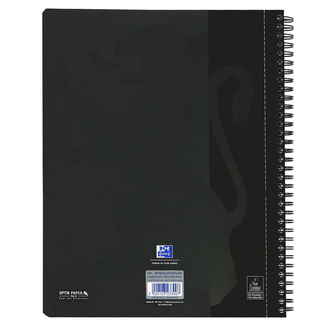 Oxford -  Collegeblk oxf a4+ lijn 4gaats 180pag 80gr zwart
