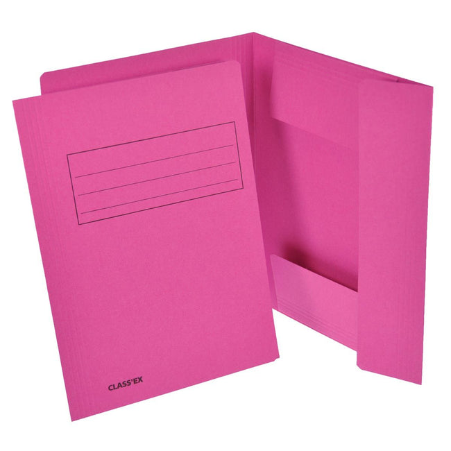 Classex - Chemise classeur Class'ex, 3 rabats, fuchsia