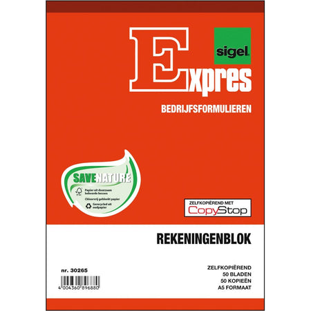 Sigel -   rekeningblokken, ft A5, Nederlands, dupli (50 x 2 vel)