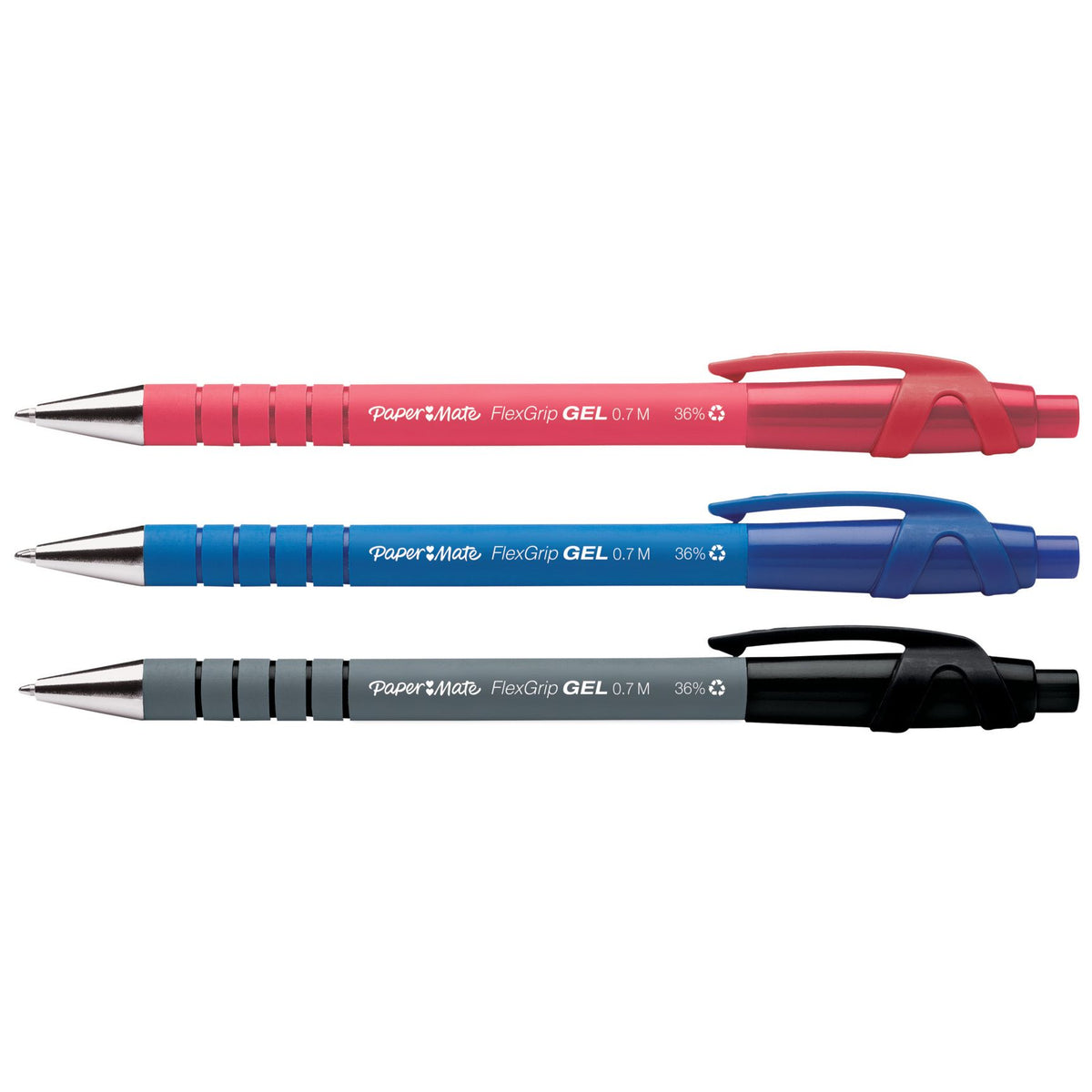 Paper Mate -  Gelschrijver papermate flexgrip m zwart | 12 stuks
