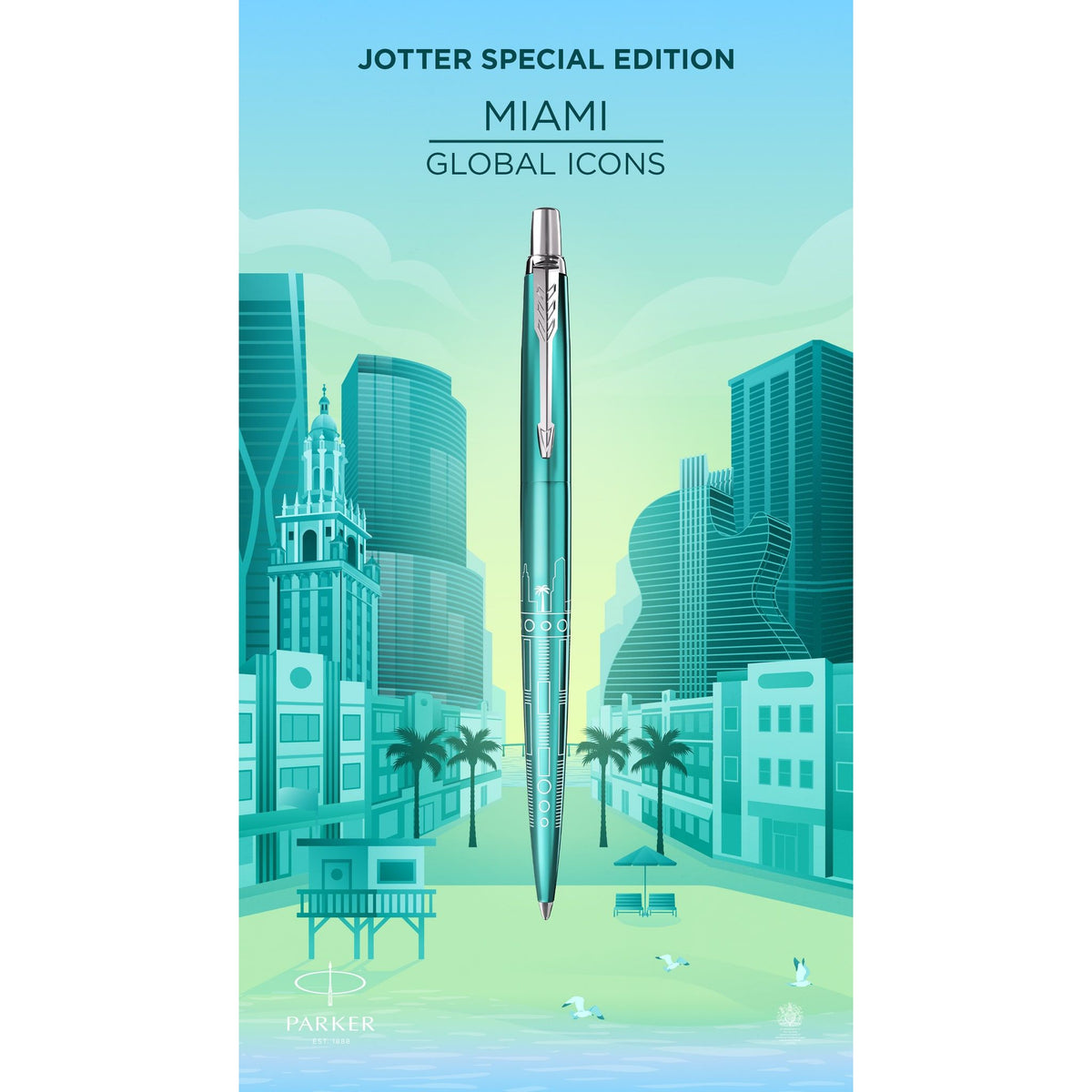 Parker -  Balpen  jotter miami ct m turquoise