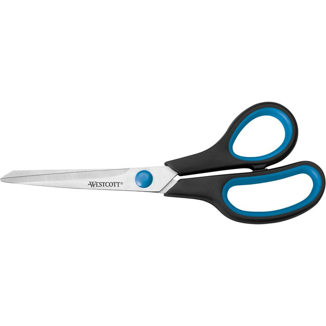 Westcott - Schere Softgrip 20,4 cm, asymmetrische Augen, Blau/Schwarz