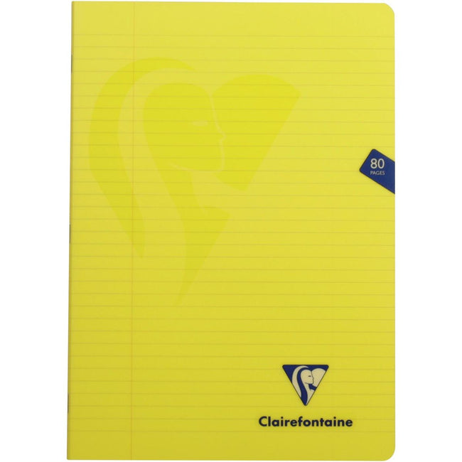 Clairefontaine -  schrift mimesys voor ft A4, 80 bladzijden, kaft in PP, gelijnd, geassorteerde kleuren