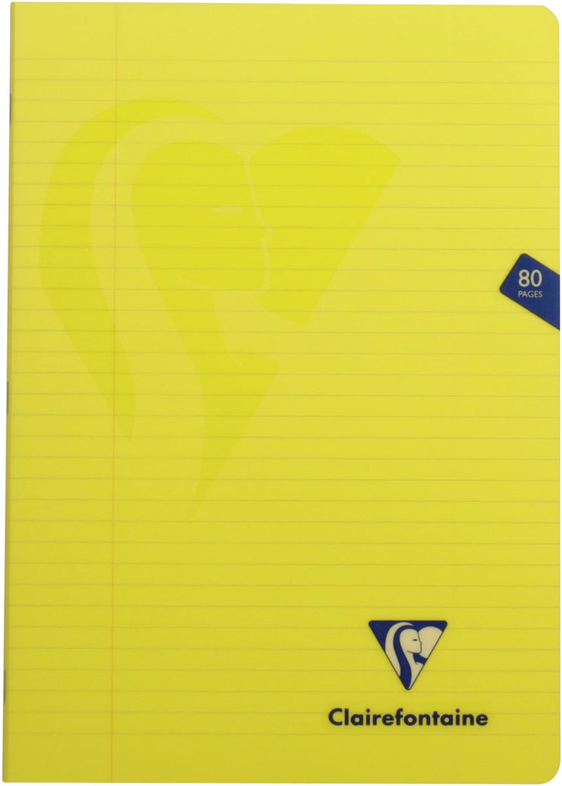 Clairefontaine - Cuaderno Mimesys para ft A4, 80 páginas, tapa de PP, rayas, colores surtidos
