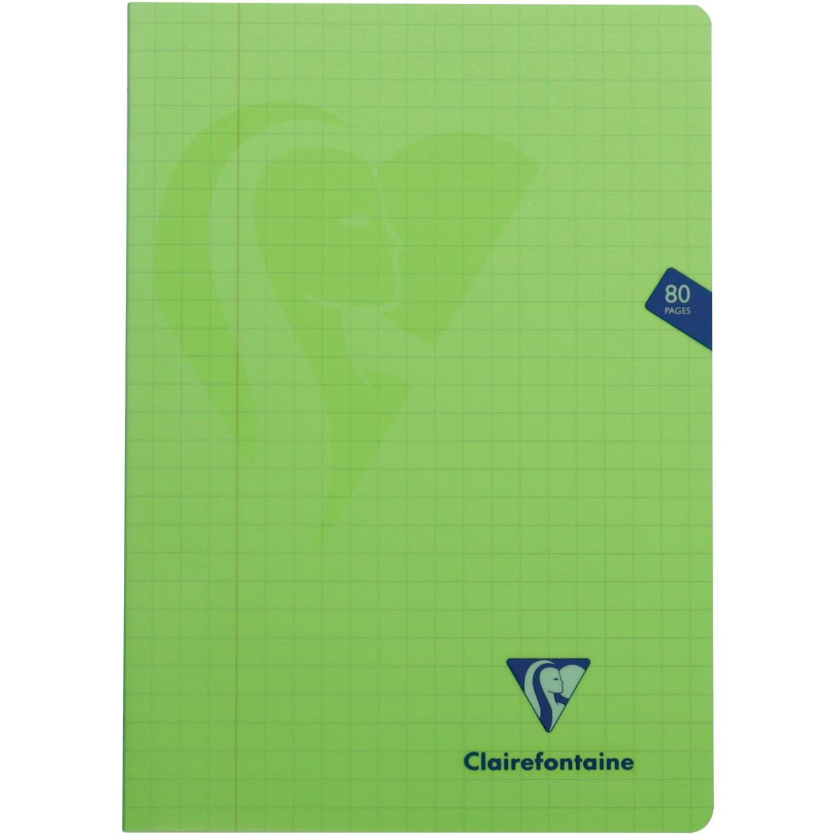 Clairefontaine -  schrift mimesys voor ft A4, 80 bladzijden, kaft in PP, geruit 10 mm, geassorteerde kleuren