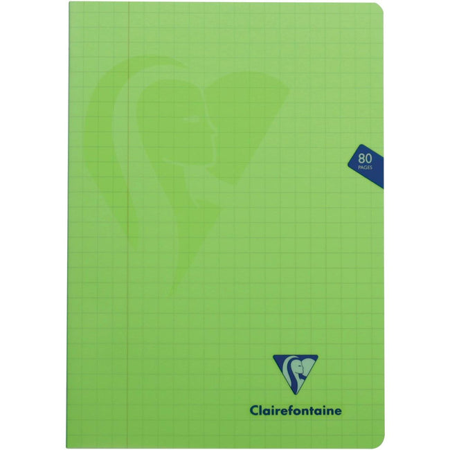 Clairefontaine -  schrift mimesys voor ft A4, 80 bladzijden, kaft in PP, geruit 10 mm, geassorteerde kleuren