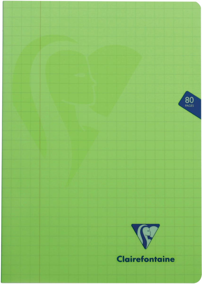 Clairefontaine - cuaderno mimesys para ft A4, 80 páginas, cubierta de PP, cuadros 10 mm, colores surtidos