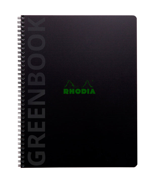 Rhodia -  Notbk greenbook a4+ lijn 4-g 180pag zwart