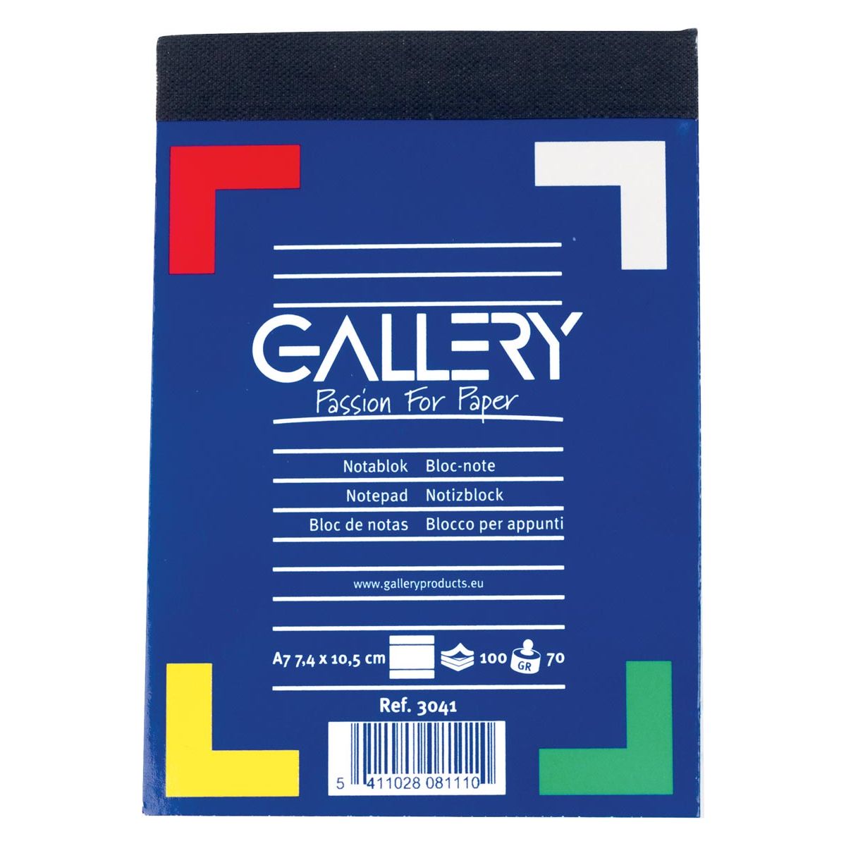 Galerie - Galerie -Notizbuch, ft a7, gesäumt, Block von 100 Blättern