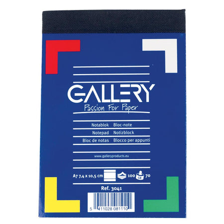 Gallery - blocco note, formato A7, a righe, blocco da 100 fogli