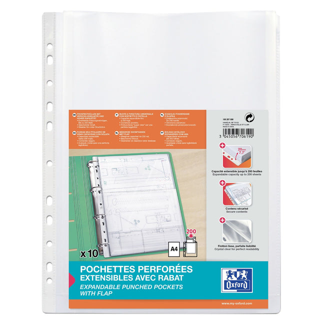 Oxford -  Showtas  a4 pp 200µ glashelder 10 stuks
