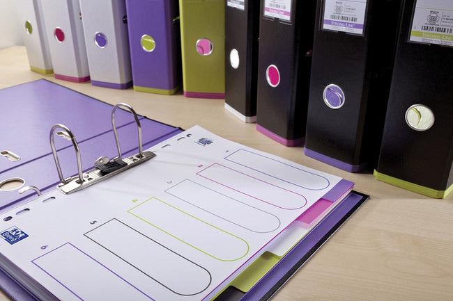 Oxford -   MyColour tabbladen, formaat A4, uit gekleurde PP, 11-gaatsperforatie, 6 tabs (afbeelding 2)