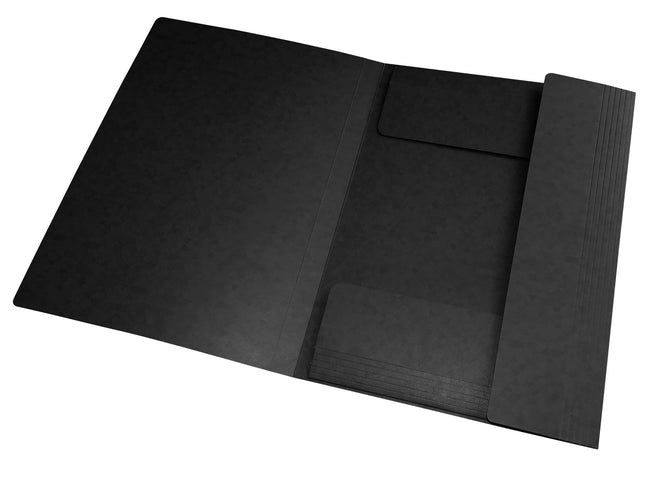 Oxford -  Elastomap  top file a4 3 kleppen 390gr zwart
