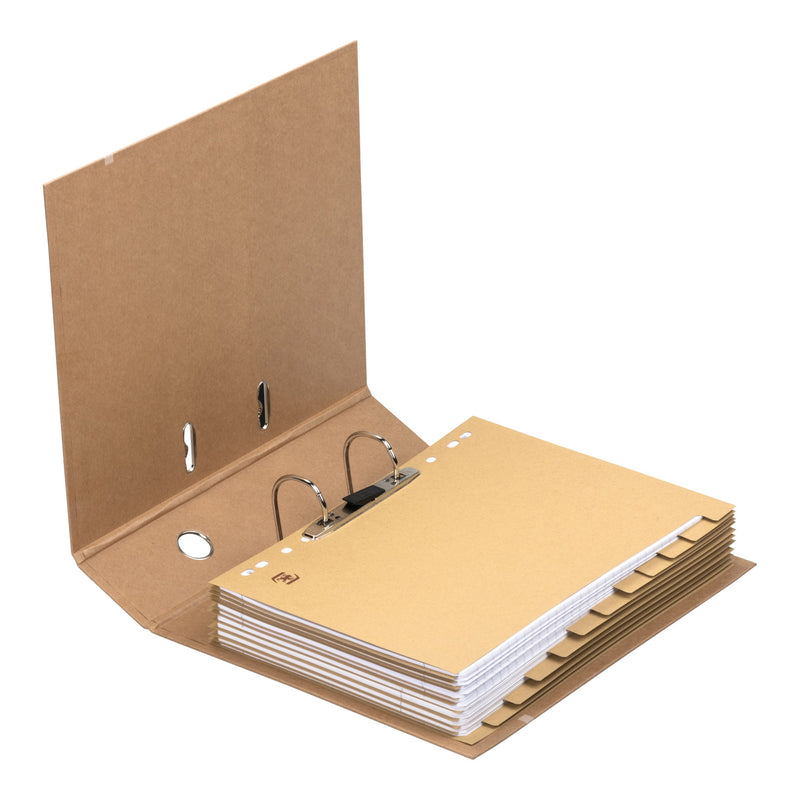 Oxford -  Ordner  a4 80mm karton naturel/wit | 10 stuks