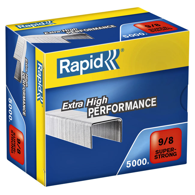 Rapid - Grapas 9/8 galvanizadas super fuertes 5000 piezas