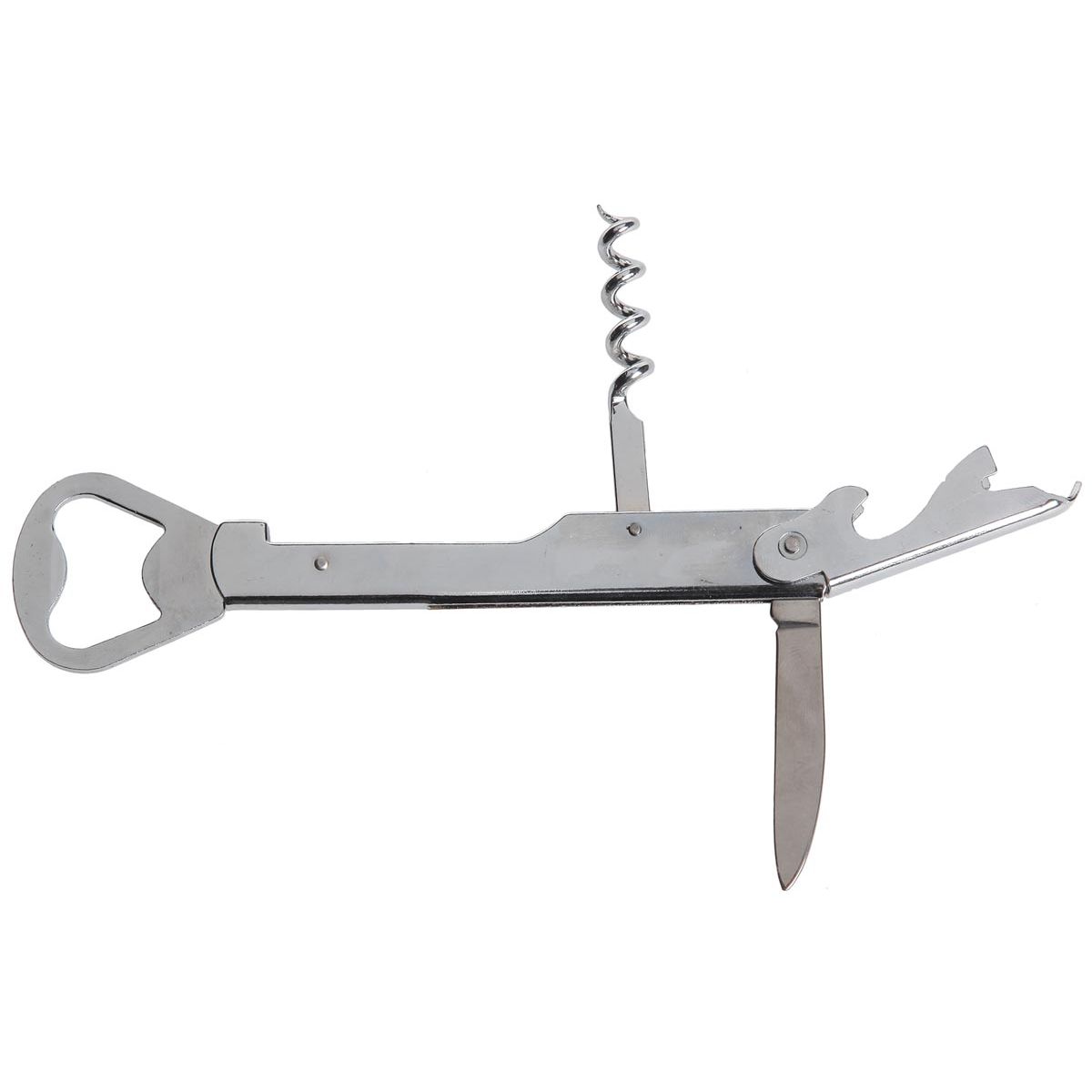 Cozy - bottle opener-corkscrew, 14 cm, chrome-plated