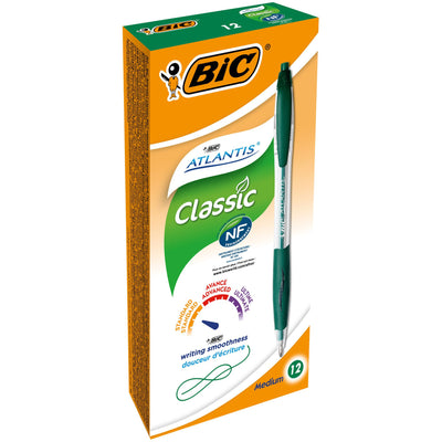 BIC -  Balpen  atlantis classic grip clic m groen