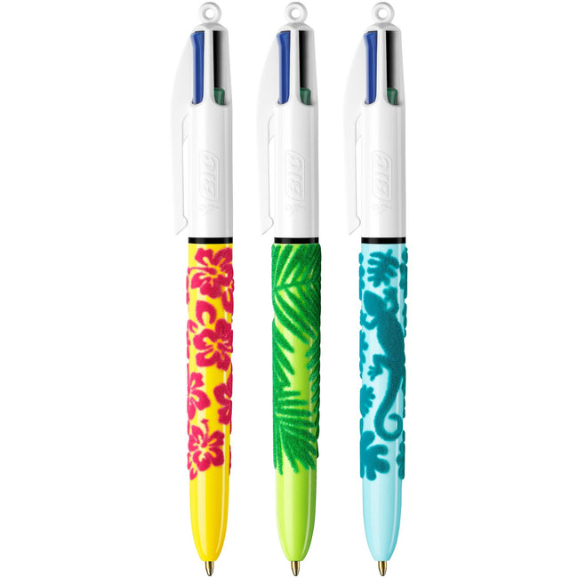 BIC -  Balpen  4kleuren velours m assorti