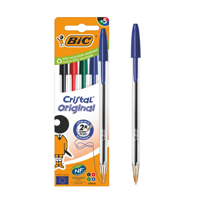 BIC -  Balpen  cristal m 5st assorti