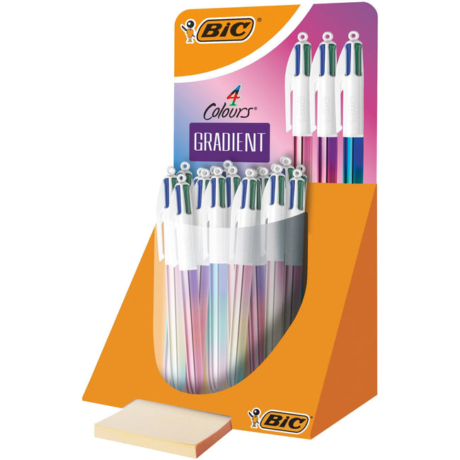 BIC -  Balpen  4kleuren gradient m assorti | 30 stuks