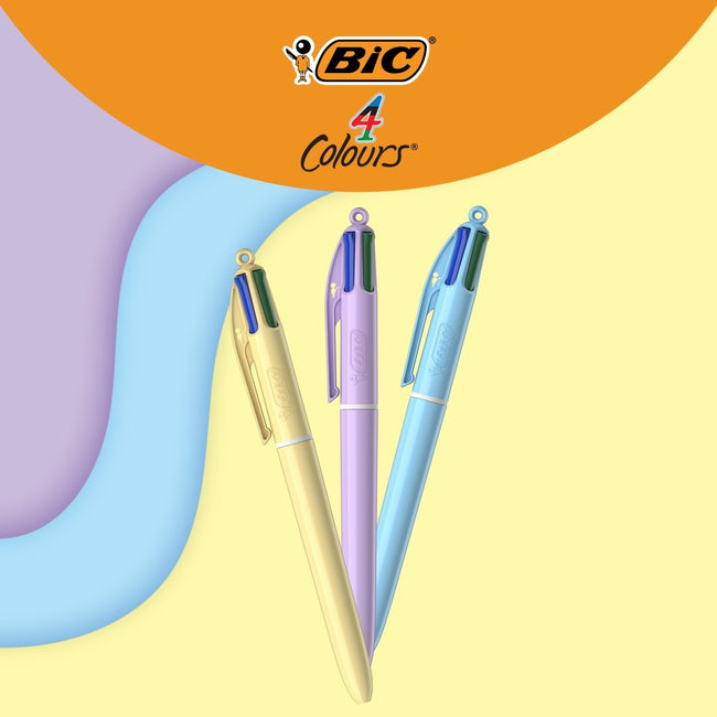 BIC -  4-kleuren balpen  pastel ass display à 30 stuks