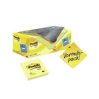 Post-it - Blocco note 654 76x76mm giallo 16 + 4 omaggio