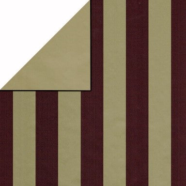 Klika - Cadeaupapier - Geschenkpapier - Gold stripes on mat burgundy 30 cm