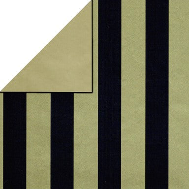 Klika - Cadeaupapier - Geschenkpapier - Gold stripes on mat black 50 cm