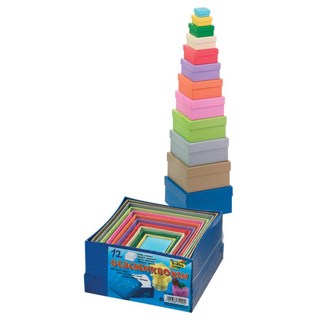 Folia - cajas de regalo cuadradas, pies más grande: 14,5 x 7,5 cm (largo x alto), pies más pequeño: 3,5 x 2 cm (largo x alto)