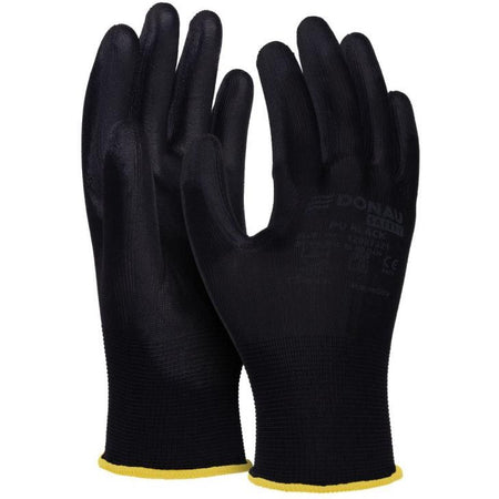 DONAU SAFETY -   veiligheidshandschoenen PU, zwart, M, maat 8