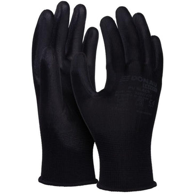 DONAU SAFETY -   veiligheidshandschoenen PU, zwart, XL, maat 10