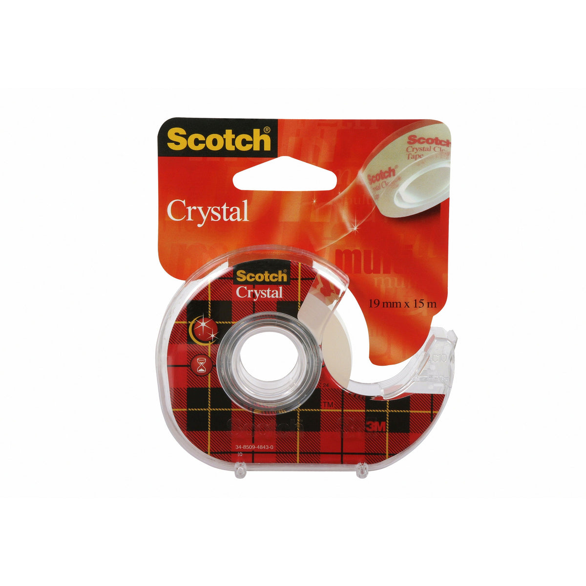 Scotch - Adhesive tape crystal 600 19mmx15m tr + hand disp