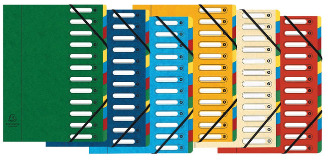 Exacompta -  voorordner Harmonika, 12 vakken, geassorteerde kleuren