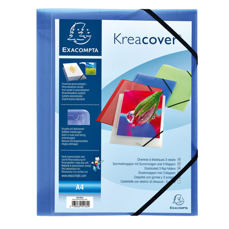 Exacompta -  Elastomap  kreacover a4 3 klep pp assorti