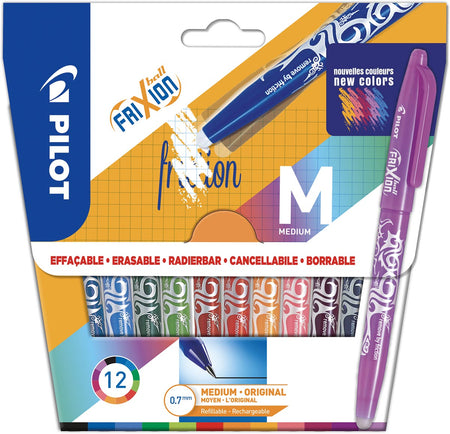 Pilot -  roller Frixion Ball, blister van 12 stuks in geassorteerde kleuren
