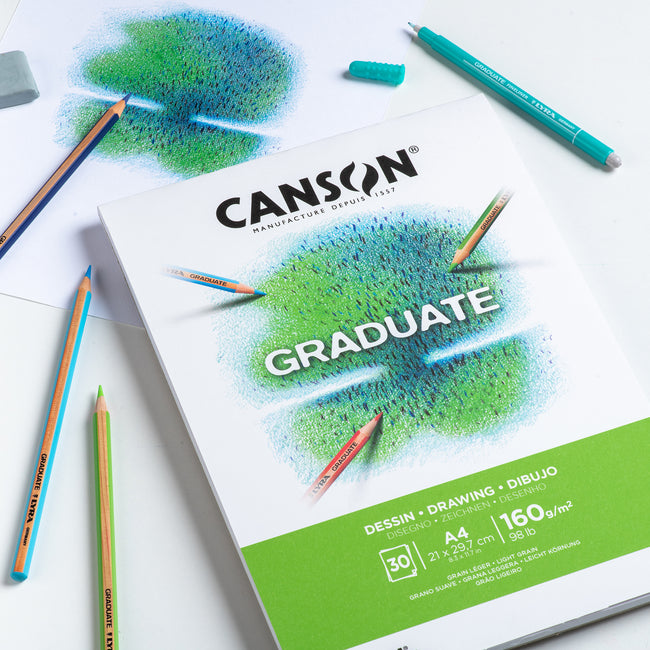 Canson -  Tekenpapier  graduate 160gr a4 helderwit